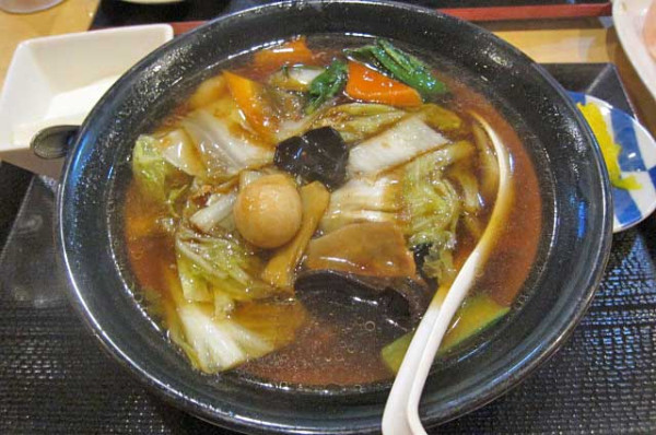 「五目そばの定食　750円」@花彫酒家の写真