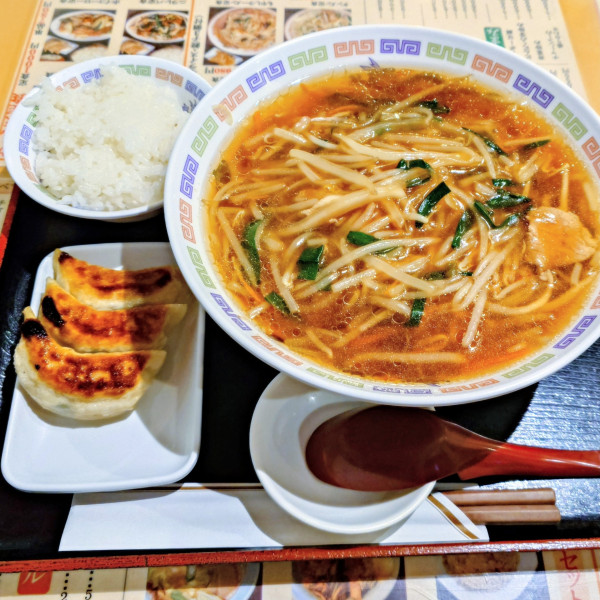 「もやしラーメン定食」@謝謝ラーメンの写真