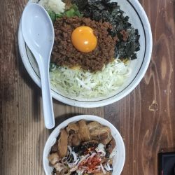 混ぜそば+トロ豚めし