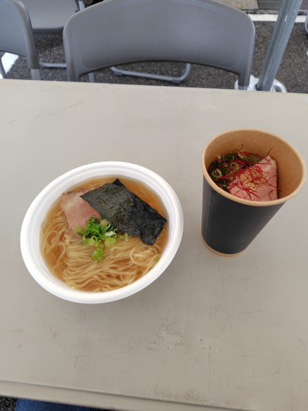 「貝だし塩らーめん800円＠キッチンカー」@めん処 日の出丸 鳥取店の写真