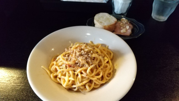 「浅草開花楼麺のボロネーゼパスタセット」@リムランドの写真