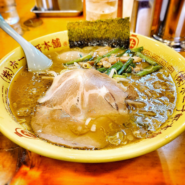 「味玉中華そば大盛＋ニラチャーシュー＋ニンニク(シングル)」@ホープ軒本舗 吉祥寺店の写真