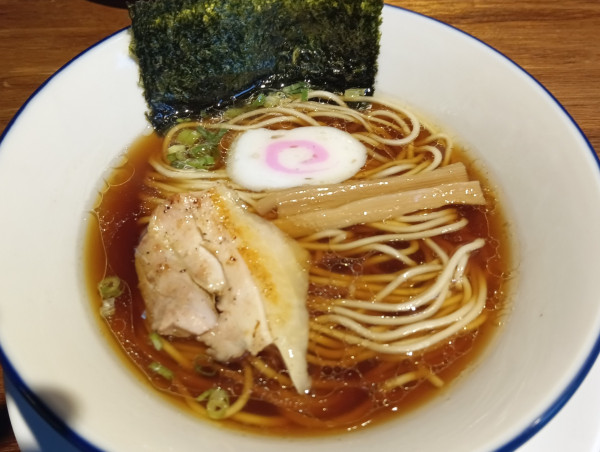 「ミニ中華そば（醤油）＋阿波尾鶏炭火親子丼（ミニ）」@阿波尾鶏中華そば 藍庵の写真