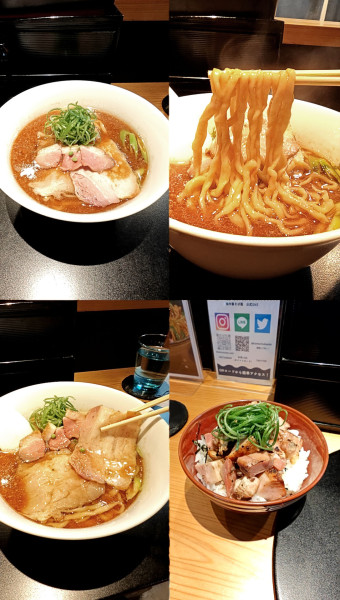 「限定『丹波黒豆みそらーめん(手もみ麺選択)+ミニ豚めし』」@鴨中華そば 楓の写真