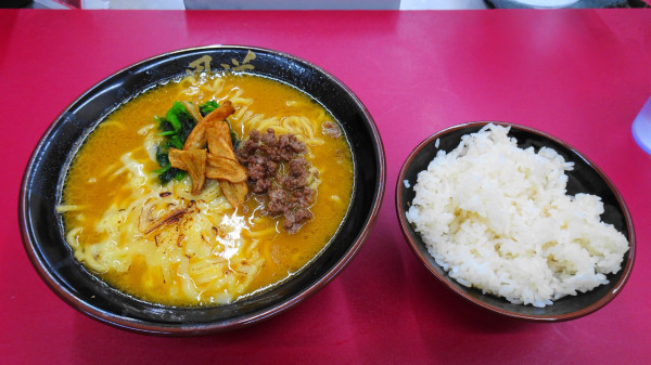 「スクワッシュラーメン(1,200円)+ライス(100円)」@横浜家系ラーメン 思道 東大和店の写真