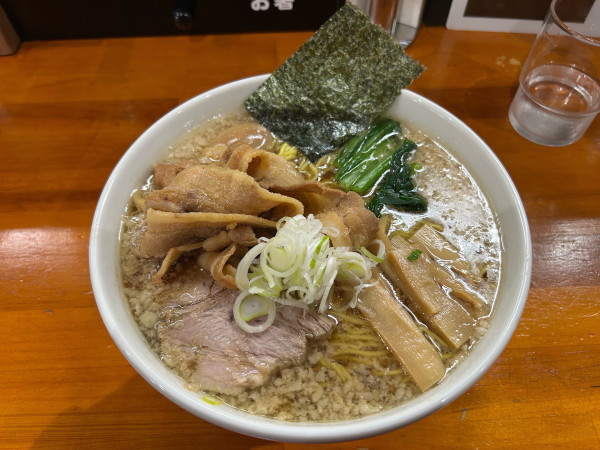 「ごってり醤油大盛り＋味玉＋悪魔肉」@一条流がんこラーメン金町の写真