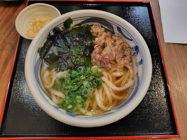 「肉わかめ930円」@久松うどん はなしょうの写真
