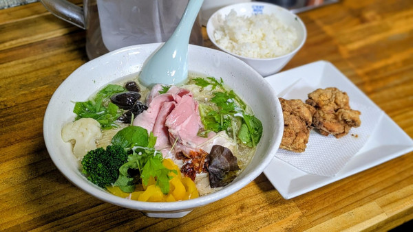 「ポルチーニ茸の塩らーめん＋Aセット（1,000円＋250円）」@らーめん 波の花の写真