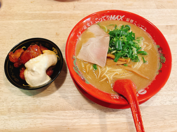 「こってりMAX＋チキン南蛮」@天下一品 博多駅前店の写真