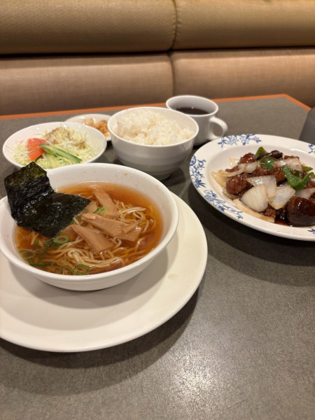 「バーミヤンラーメン小　酢豚定食」@バーミヤン 武蔵野緑町店の写真