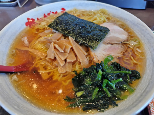 「醤油ラーメン大盛り750円」@めん王 野田みずき店の写真