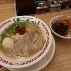 ラーメン バリカタ＋油多め＋サービス味玉＋サービスライス＋サ