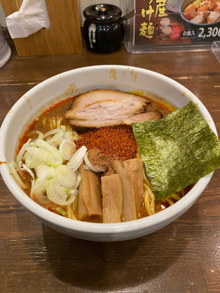 「辛辛魚ラーメン（麺大盛）+小ライス」@麺処 井の庄の写真