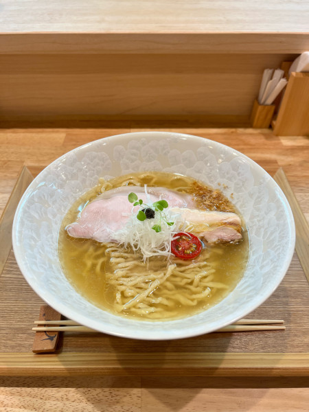 「塩そば 手揉み麺」@小麦そば 池の写真