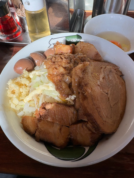 「汁無しミニ 雷増し エビマヨ チーズ」@雷 北松戸本店の写真