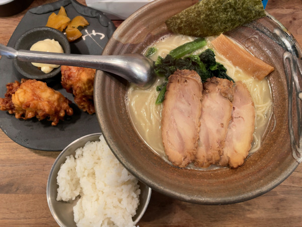 「鶏白湯ラーメン(塩)Aセット」@鶏白湯専門店 つけ麺 まるや 高円寺北口店の写真