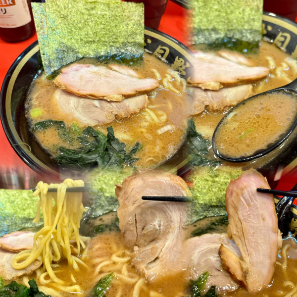 「ラーメン900円＋煮豚チャーシュー＋ビール」@横濱家系ラーメン 九代目野中家の写真