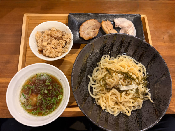 「奥美濃古地鶏✖️飛騨結旨豚 周年記念限定つけ麺1600円」@らぁめん 麺彩家の写真