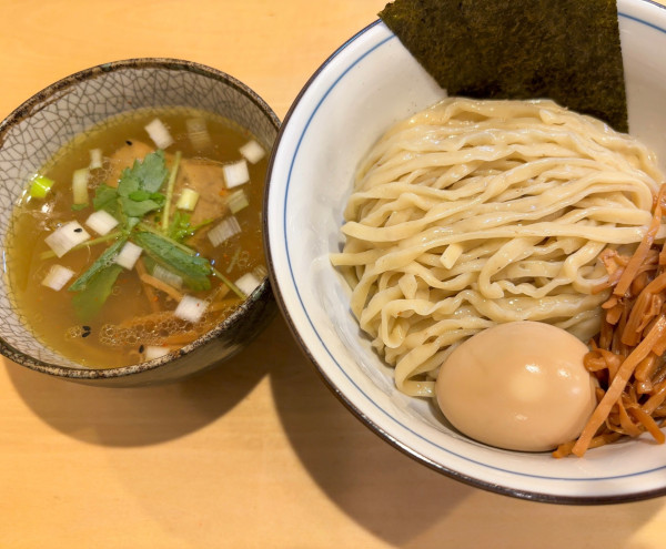 「特製軍鶏つけそば(塩)」@麺庭 つむぎの写真