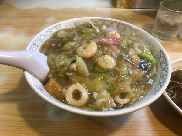 「やわらかい太メン皿うどん（1,000円）、半煮込み（400円）」@長崎の写真