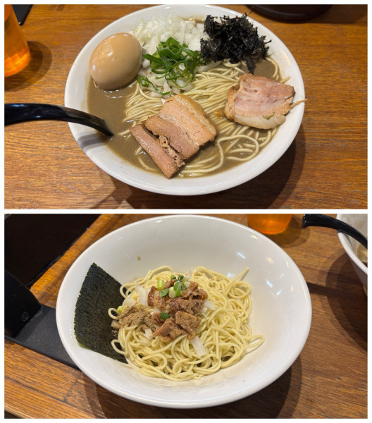 「濃厚煮干しそば+味玉+玉ねぎと混ぜそば」@中村屋総本山の写真