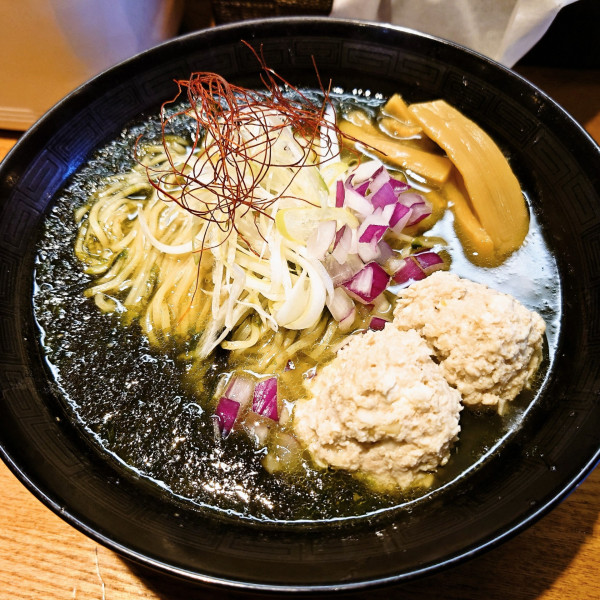 「貝出汁生海苔ラーメン＋追い飯」@廻麺鶏千 高田馬場店の写真