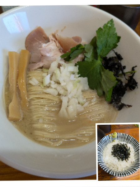 「【限定】蟹味噌濃厚白湯ラーメン➕めし割り」@中華そば よしかわの写真