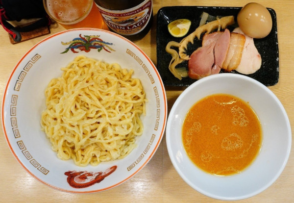 「【限定】味噌つけそば＋味玉＋瓶ビール（おつまみ付き）」@麺屋 いちょうの写真