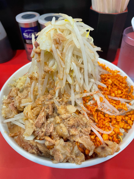 「ラーメン 普通 ゼンマシ ヅケアブラ」@千里眼の写真