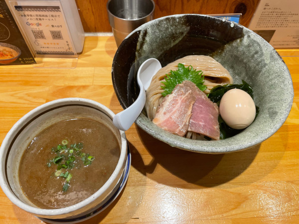 「味玉濃厚つけ麺【二度麺セット】」@麺也 時しらず 学芸大学店の写真
