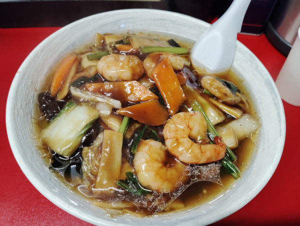 「日替わり　エビ中華丼→麺変更　　1080円」@あ麺んぼの写真