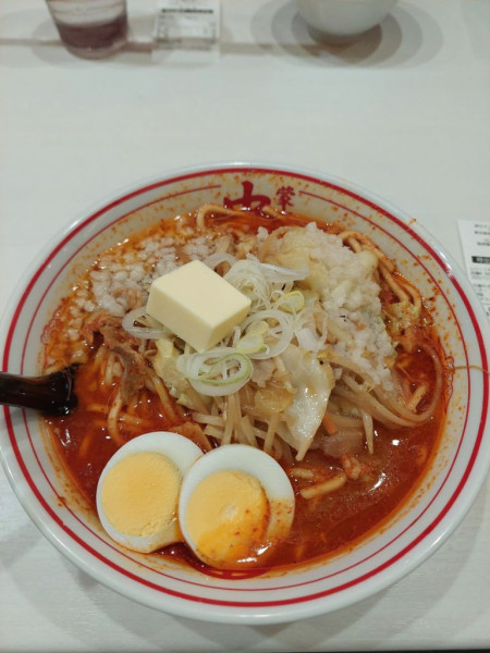 「北極シャキシャキ野菜＋バター＋背脂＋半ライス」@蒙古タンメン 中本 上板橋本店の写真