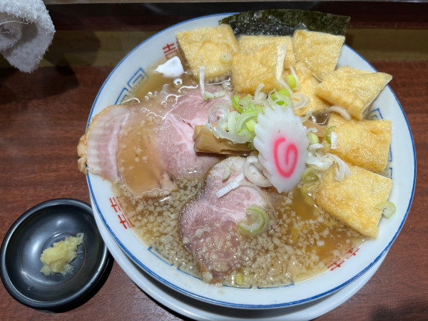 「いりこ（塩）、きつね（トッピング）、替え玉」@大井町立食い中華蕎麦 いりこ屋の写真