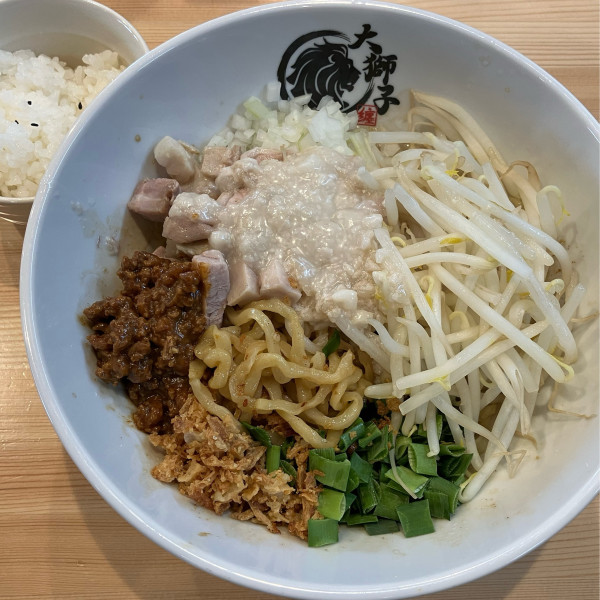 「背脂纏そば(小ライス付き)1000円」@麺屋 大獅子の写真