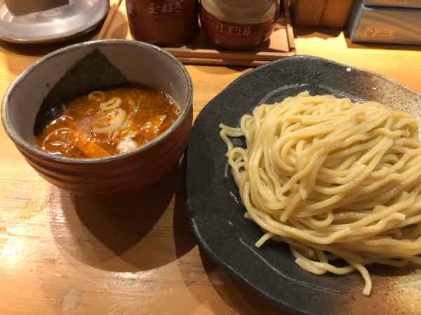 「辛味つけ麺」@つけ麺屋 やすべえ 西池袋店の写真