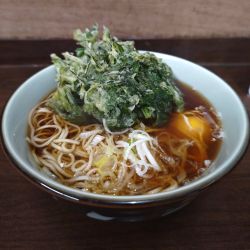 春菊天そば+生玉子