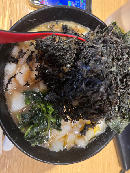 「ラーメン並1,000円＋岩のり250円＋玉ねぎ100円」@横浜家系ラーメン 蓮の写真
