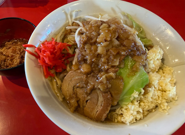 「極太麺ラーメン+節玉」@ボディブローの写真