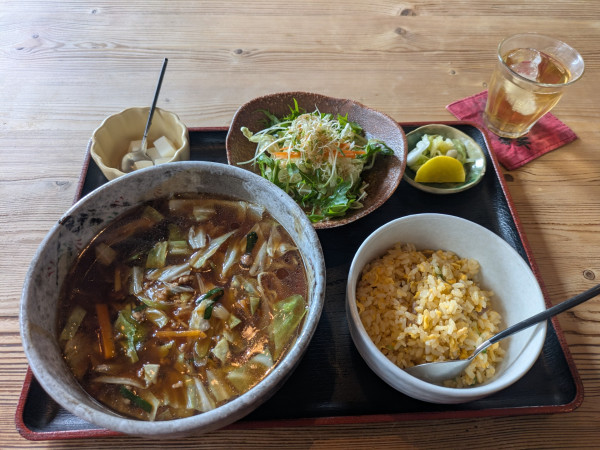 「ひき肉キャベツのあんかけラーメン」@中華酒房 蒼天の写真