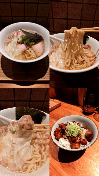 「『わんたん煮干らぁ麺+チャーシューご飯(￥1400+400)」@麺 ふじさきの写真
