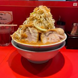 大ラーメン（400g）全部マシマシ＋味付けたまご＋極太メンマ