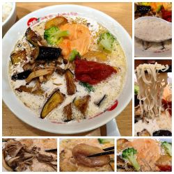 濃厚チェダーときのこの白いチーズラーメン＋ナス＝¥1440