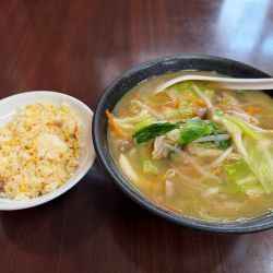 野菜ラーメン半チャーハンセット