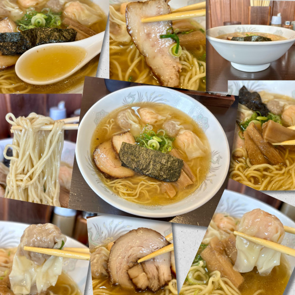 「特製ワンタン麺（海老２・肉２）白だし1250円」@支那そば かつみの写真