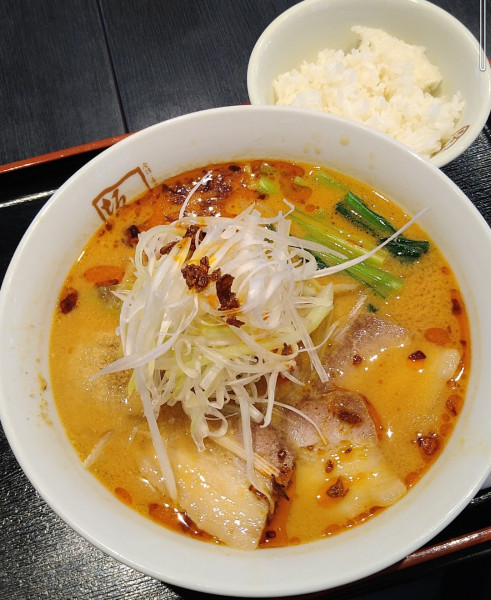 「濃厚ごま味噌ラーメン＋半ライス」@喜多方ラーメン 坂内 杉戸店の写真