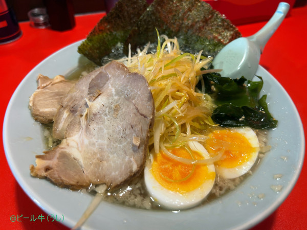 「特製ラーメン辛ネギ(1250円)麺硬め」@ラーメンショップ○波 武蔵浦和店の写真