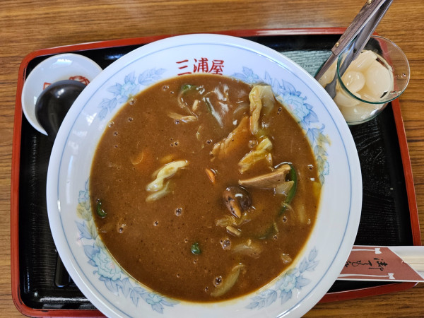 「カレーラーメン(元祖)エコ盛り」@三浦屋の写真