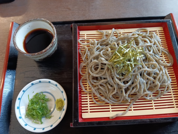 「ざるよもぎそば（￥550）」@麺類・お食事処 おかだの写真