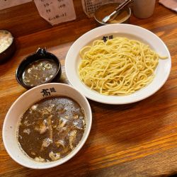 半肉入りつけそば・味噌だれ