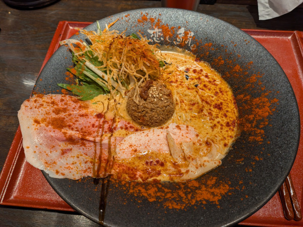 「汁あり、３辛、替玉」@恋し鯛の写真